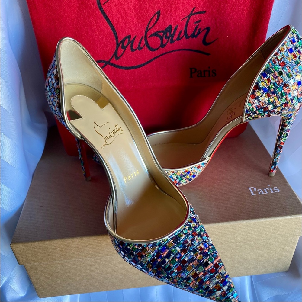 Christian Louboutin Iriza 100 Tri Vitraux/Spec - Picture 2 of 8